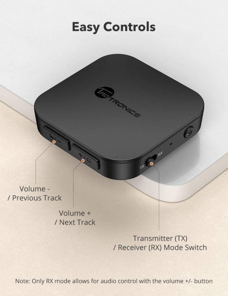 Adaptor Bluetooth Transmitator si Receptor Audio 2 in 1 TaoTronics TT-BA08, Bluetooth 5.0, conectare 2 casti simultan [6]