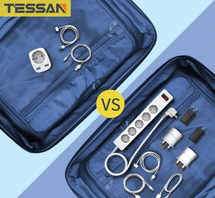 Adaptor priza de calatorie Europe to UK Tessan TS-611, EU - UK, 2xUSB - 2,4A, 10A [6]