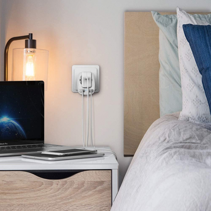 Adaptor priza de calatorie Europe to UK Tessan TS-611, EU - UK, 2xUSB - 2,4A, 10A [5]
