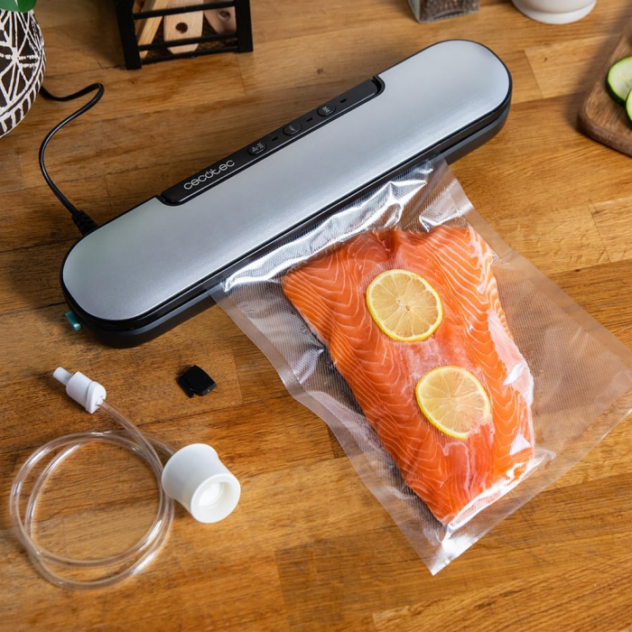Aparat de vidat alimente Cecotec SealVac Easy Magnetik, vidare uscata si umeda, latime 30 cm, 8 moduri, taiere folie, 90W [5]