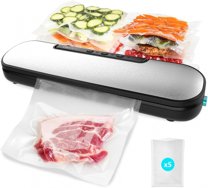 Aparat de vidat alimente Cecotec SealVac Easy Magnetik, vidare uscata si umeda, latime 30 cm, 8 moduri, taiere folie, 90W [3]
