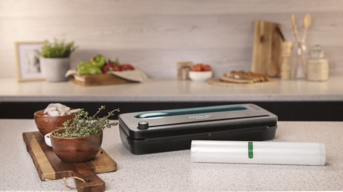 Aparat de vidat si sigilat alimente SealVac 120 SteelCut, putere 120 W, latime 31 cm,Taiere folie, vidare umeda uscata, vidare caserole, rola pungi inclusa [3]