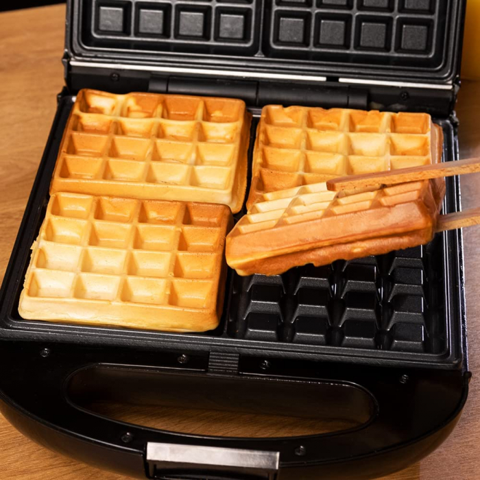 Aparat pentru preparat vafe Cecotec Rock nToast Family Waffle, 1500 W, functie grill, inox, incalzire rapida [3]