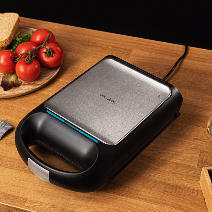 Aparat pentru preparat vafe Cecotec Rock nToast Family Waffle, 1500 W, functie grill, inox, incalzire rapida [2]