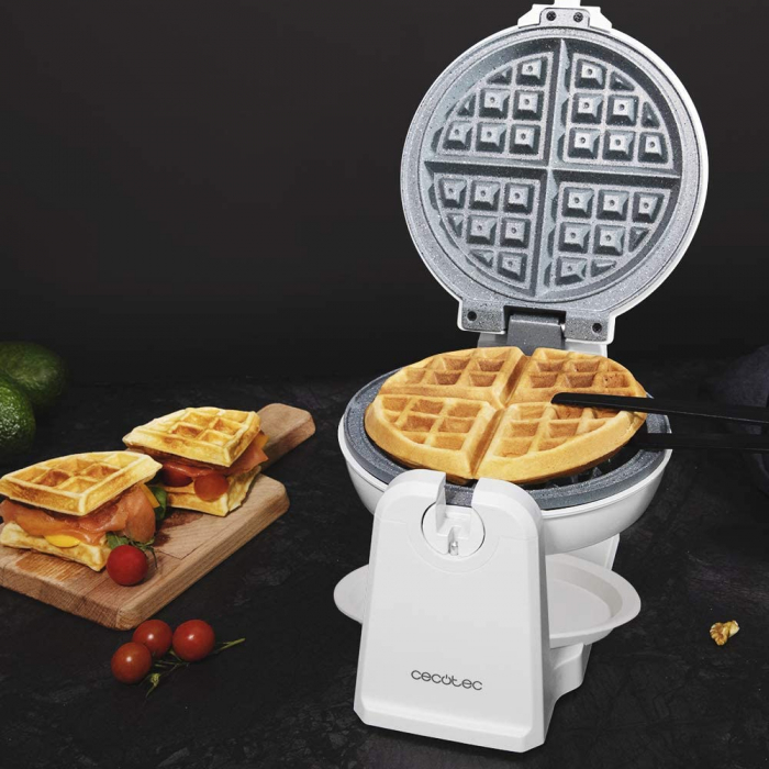 Aparat pentru preparat vafe gofre Cecotec Fun Gofrestone Sphere 1000W, functie rotire [3]