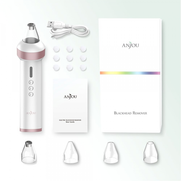 Aparat vacuum multifunctional Anjou AJ-PCA015 Indepartare Puncte Negre, Anti Acnee, Aspirator cosuri, Curatare pori, 4 capete detasabile [5]
