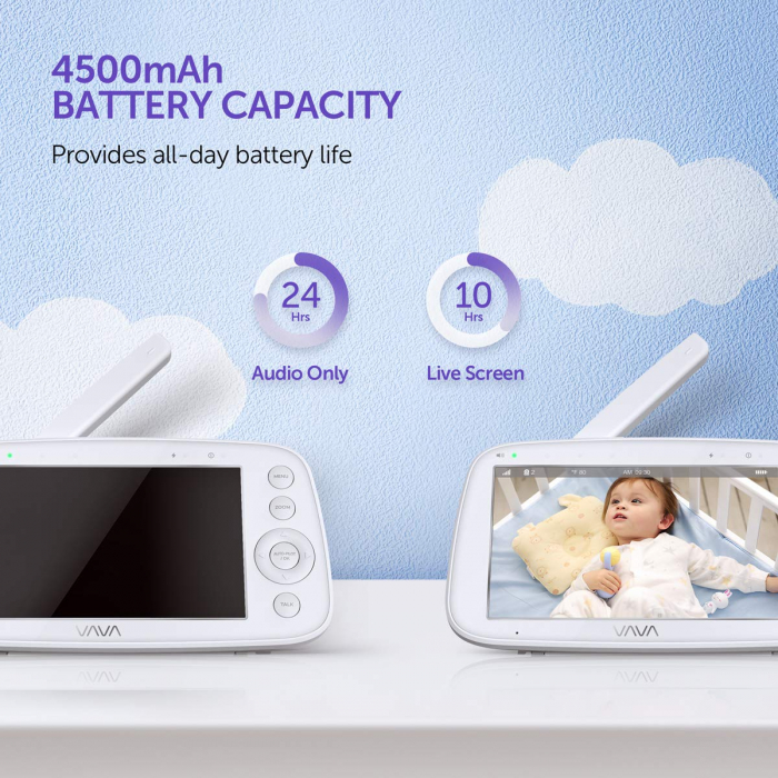 Baby Monitor Video pentru bebelusi VAVA VA-IH006, Display 5 inch, Raza 300 m, 720P, Night Vision, Alarma, Temperatura, Unghi larg, Zomm, Control directional [7]