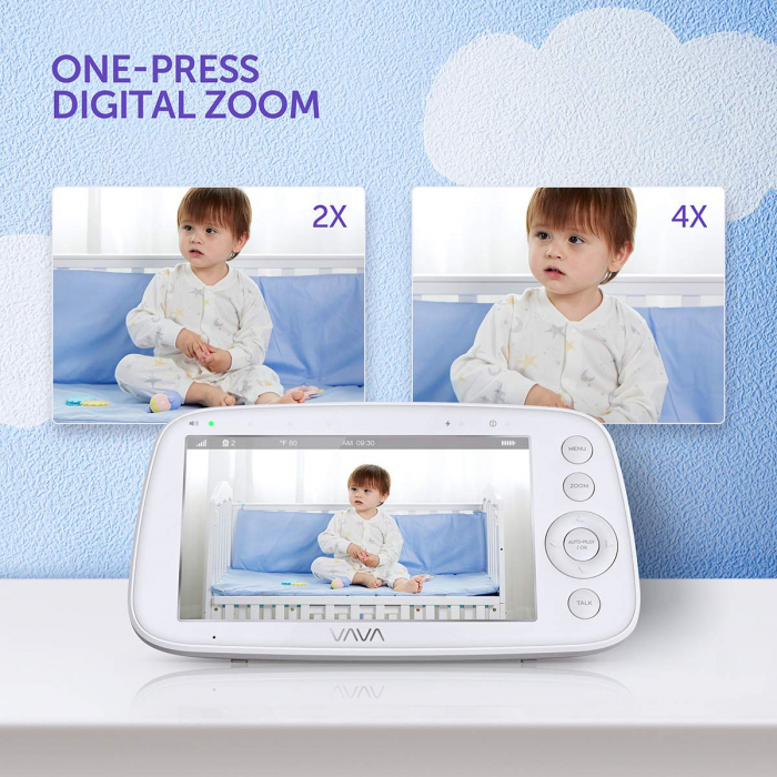 Baby Monitor Video pentru bebelusi VAVA VA-IH006, Display 5 inch, Raza 300 m, 720P, Night Vision, Alarma, Temperatura, Unghi larg, Zomm, Control directional [6]