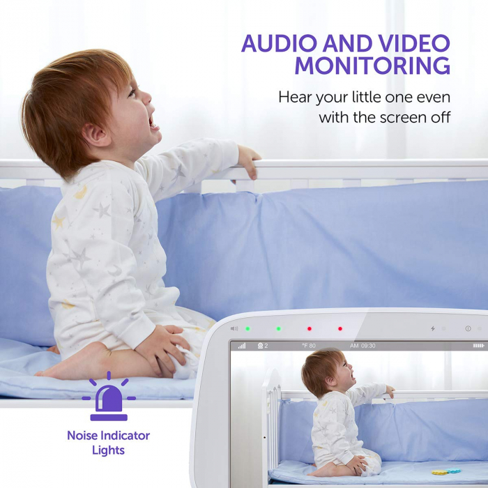 Baby Monitor Video pentru bebelusi VAVA VA-IH006, Display 5 inch, Raza 300 m, 720P, Night Vision, Alarma, Temperatura, Unghi larg, Zomm, Control directional [3]