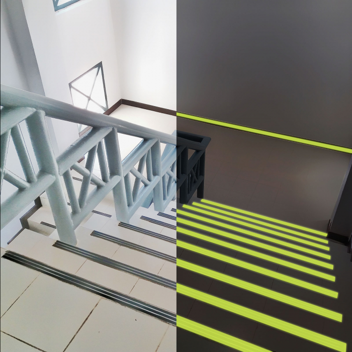 Bandă adeziva, antiglisanta - 5m x 50 mm - fosforescenta [2]