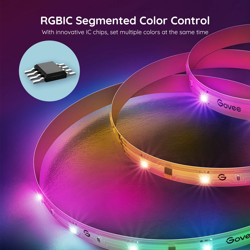 Banda LED Govee Basic H618A RGBIC, 5m, Sincronizare Muzica, Wifi si Bluetooth, Alexa , Google Asistant [2]
