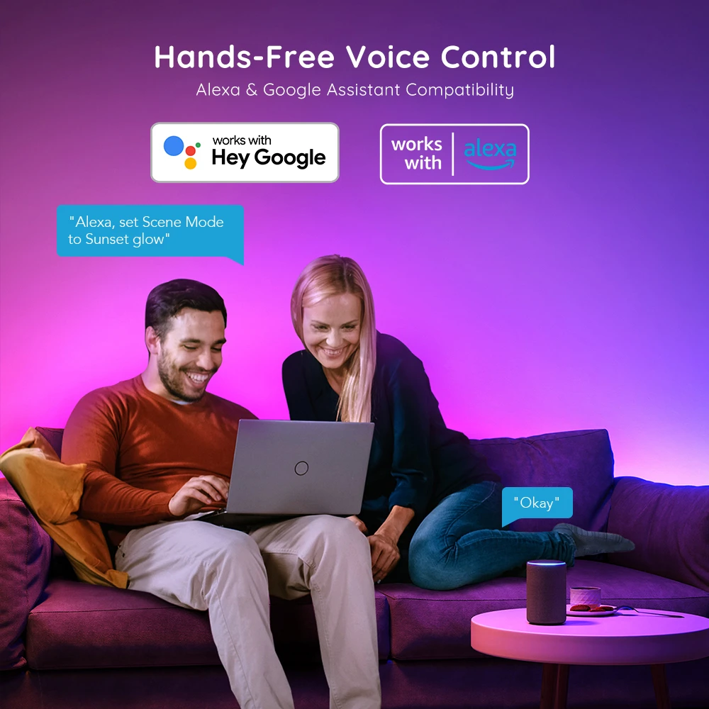 Banda LED Govee Basic H618A RGBIC, 5m, Sincronizare Muzica, Wifi si Bluetooth, Alexa , Google Asistant [3]
