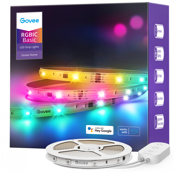 Banda LED Govee Basic H618A RGBIC, 5m, Sincronizare Muzica, Wifi si Bluetooth, Alexa , Google Asistant [7]