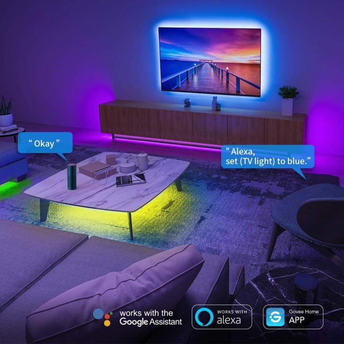 Banda LED Govee H6110 RGB, Sincronizare Muzica, Wifi si Bluetooth 10m, Alexa, Google Asistant [2]