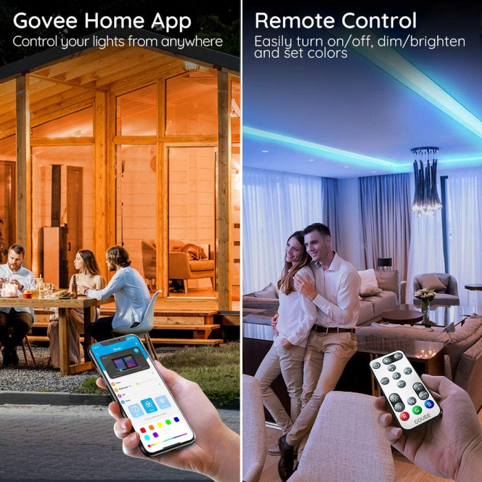Banda LED Govee H6141 RGB, Sincronizare Muzica, Wifi si Bluetooth, 5m, Telecomanda, Alexa , Google Asistant [6]