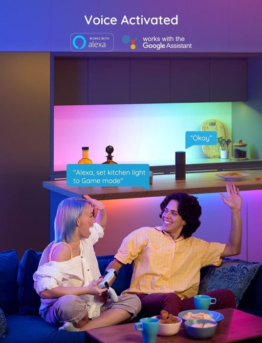 Banda LED Govee H6143 RGBIC, Sincronizare Muzica, Wifi si Bluetooth 5m, Alexa, Google Asistant [6]