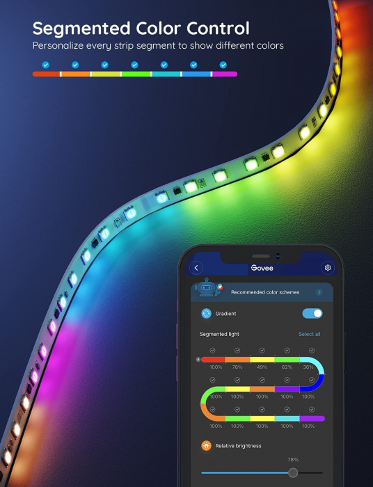Banda LED Govee H6143 RGBIC, Sincronizare Muzica, Wifi si Bluetooth 5m, Alexa, Google Asistant [7]