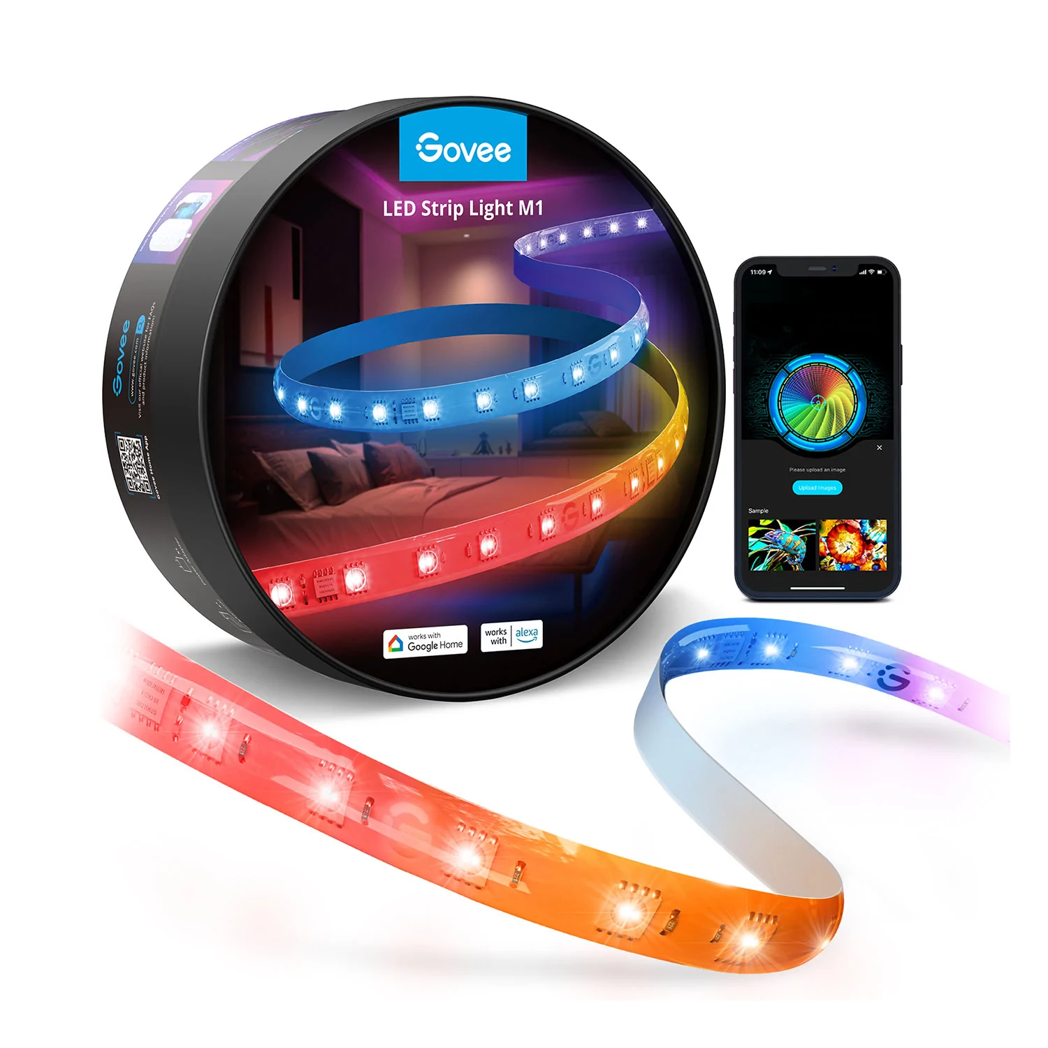 Banda LED Govee M1 RGBIC H61E1, 5m, Sincronizare Muzica, Wifi si Bluetooth, Alexa , Google Asistant [2]