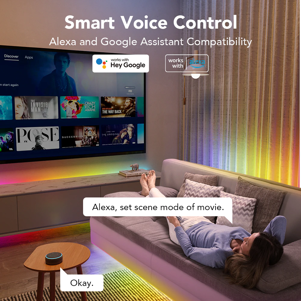 Banda LED Govee RGBIC Pro H619A, 5m, Sincronizare Muzica, Wifi si Bluetooth, Alexa , Google Asistant, strat protector [6]
