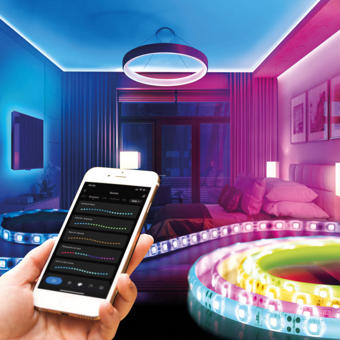 Bandă LED inteligentă RGB SMD - 30 LED-uri / m - 2 x 5 m / pachet [1]