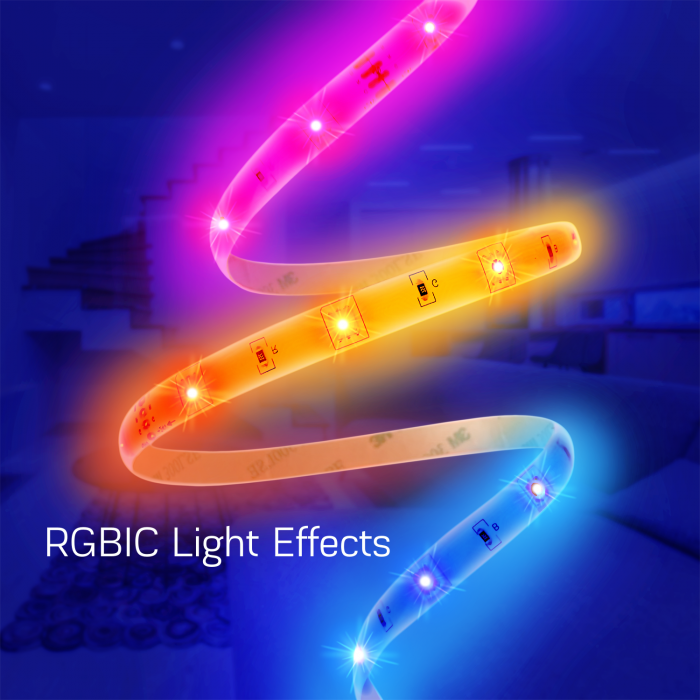 Banda LED Nous Wifi RGBIC F5, 10m, Smart, Sincronizare Muzica [3]