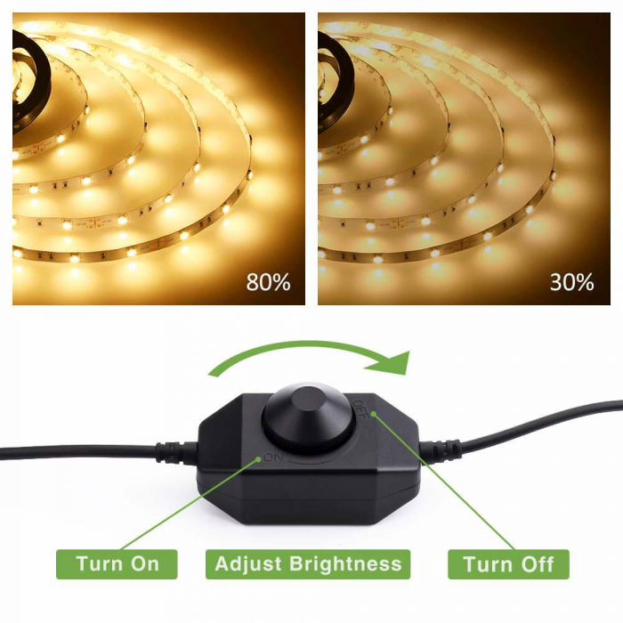 Banda LED Novostella 6m, 360 Leduri Lumina alb calda, Dimmer 3000K [2]