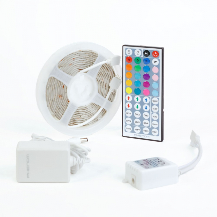 Kit Bandă LED RGB cu telecomanda - 3 m - IP65 - 220-240V - 5050 SMD - 30 LED/m - 7,2 W/m [1]