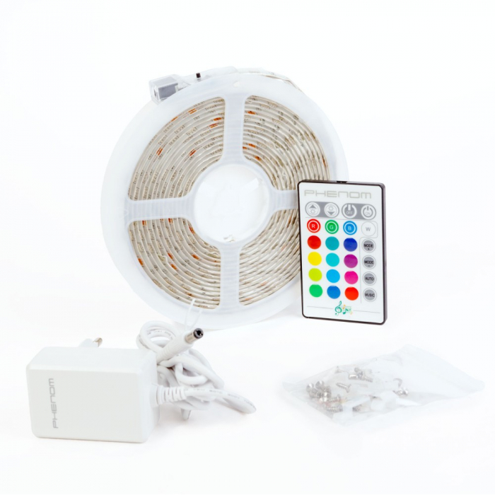 Kit Bandă LED RGB cu telecomanda lungime 5 m - 220-240V - 5050 SMD - 30 LED/m - 7,2W/m [1]