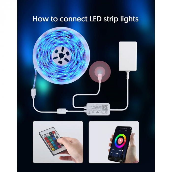 Banda LED Teckin SL02B, 5M RGB, Sincronizare Muzica, Smart, Wifi, Smart Life, Telecomanda, Alexa, Google Assistant [7]