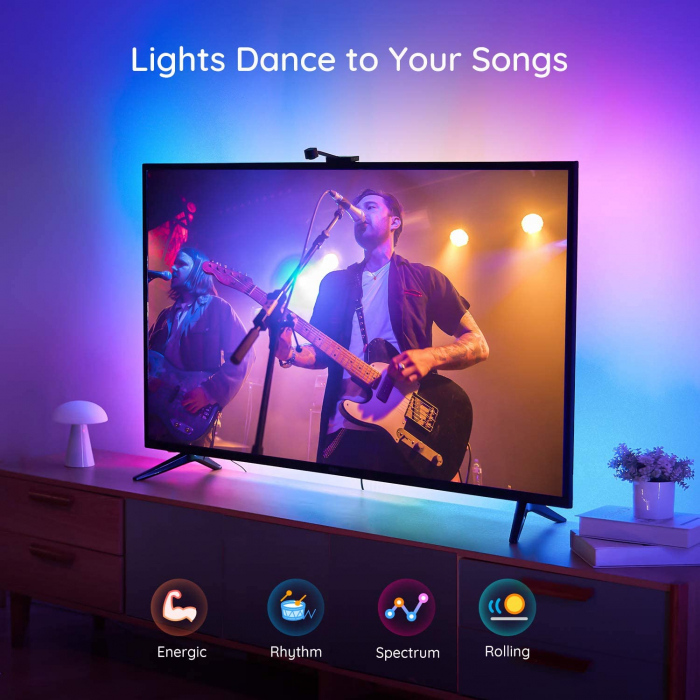 Banda LED TV Govee Immersion Wi-Fi TV RGBIC, Camera ColorSense 1080p HD [2]