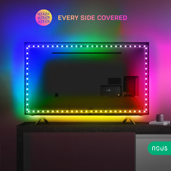 Banda LED TV RGB Nous F9, Smart, Wifi, USB, 2m, LED 5050 [3]