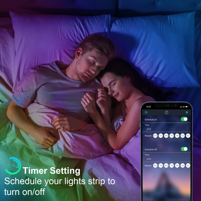 Banda LED Ustellar 6M RGB, Sincronizare Muzica, Bluetooth, Telecomanda [5]
