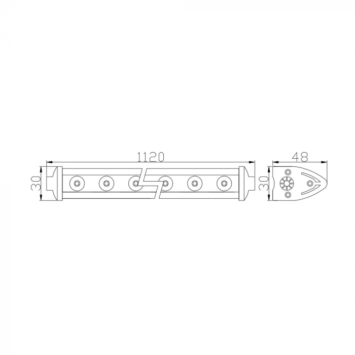 Bara Led Auto Off Road - 126W - 42 SMD LED 1120 x 30 x 48 mm [6]