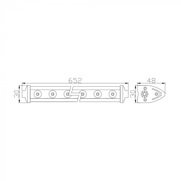 Led Bar Auto Off Road - 72W - 24 SMD LED, Dimensiuni: 652 x 30 x 48 mm [5]