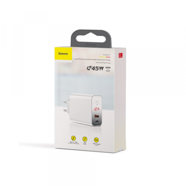 Baseus Incarcatorperete PPS QC USB + PD 45W - Alb [7]