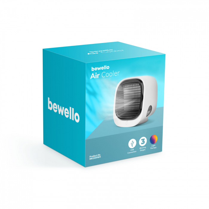 Bewello - Mini-ventilator portabil cu funcţie de răcire - USB - Alb [4]