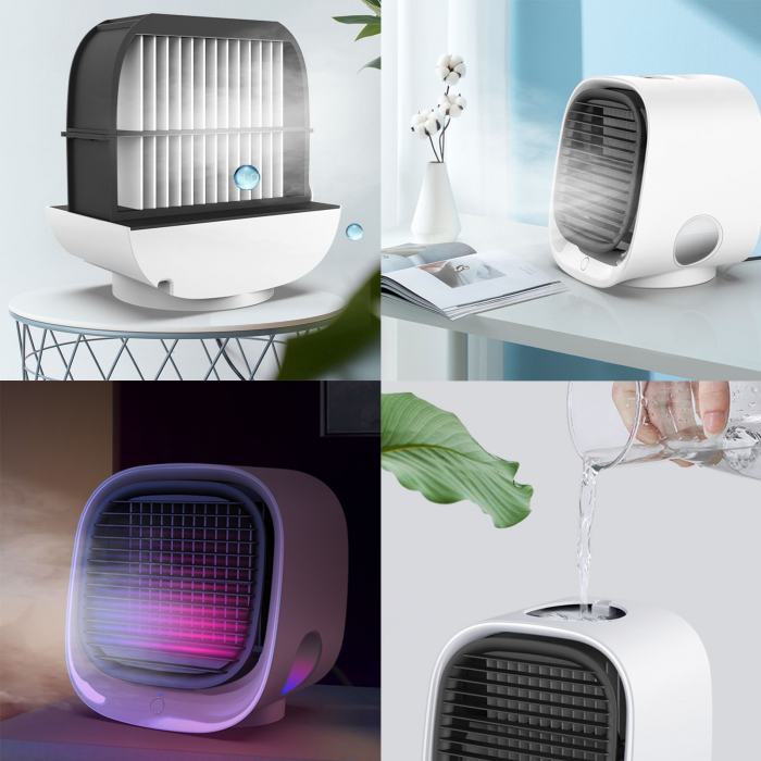 Bewello - Mini-ventilator portabil cu funcţie de răcire - USB - Alb [3]