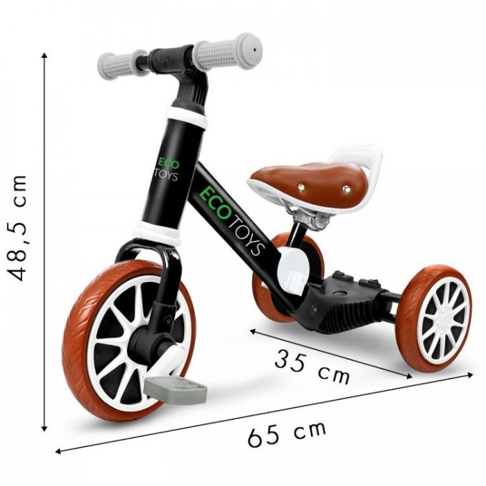 Bicicleta de echilibru 3 in 1 cu pedale pentru copii Ecotoys LC-V1322 - Negru [4]
