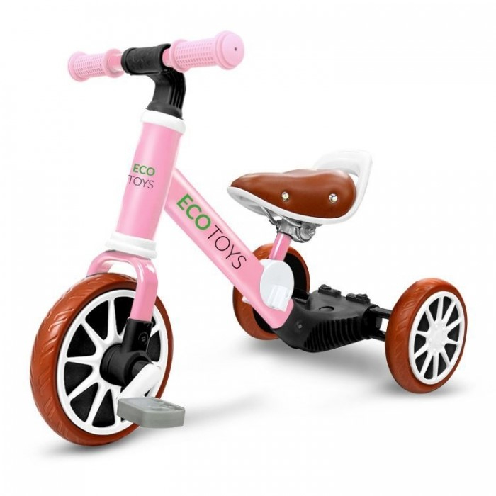 Bicicleta de echilibru 3 in 1 cu pedale pentru copii Ecotoys LC-V1322 - Roz [3]