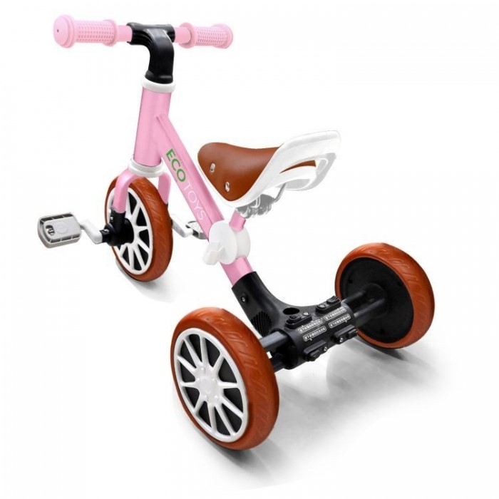 Bicicleta de echilibru 3 in 1 cu pedale pentru copii Ecotoys LC-V1322 - Roz [2]