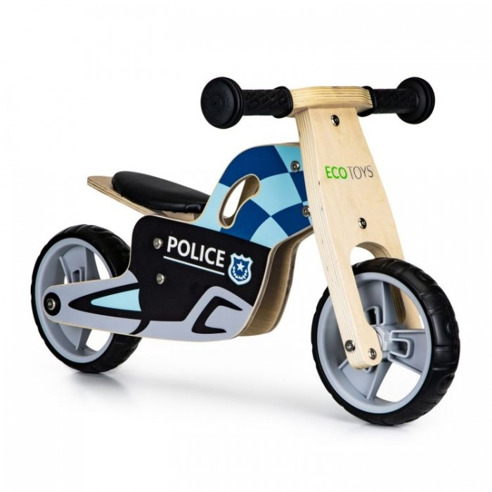 Bicicleta de echilibru din lemn cu roti EVA Ecotoys LC-V1330 - Politie [6]