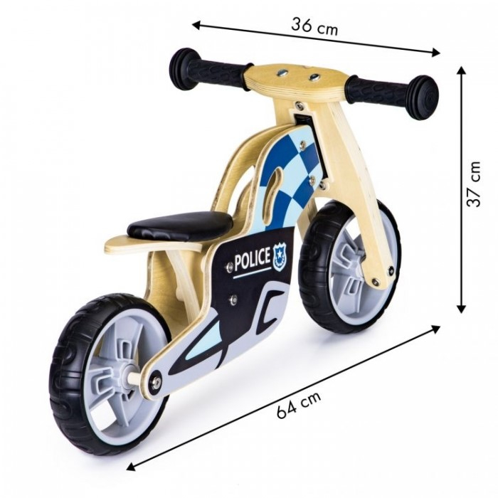 Bicicleta de echilibru din lemn cu roti EVA Ecotoys LC-V1330 - Politie [5]