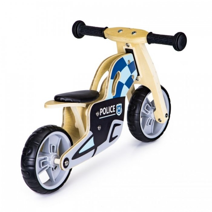 Bicicleta de echilibru din lemn cu roti EVA Ecotoys LC-V1330 - Politie [3]