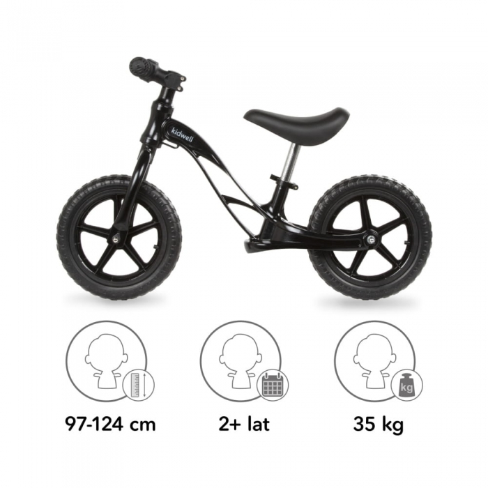 Bicicleta fara pedale cu cadru din magneziu Kidwell Rocky Black [4]