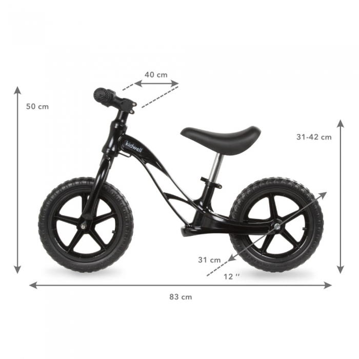 Bicicleta fara pedale cu cadru din magneziu Kidwell Rocky Black [6]