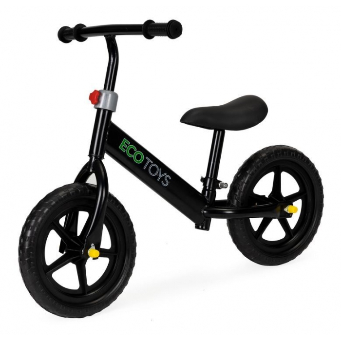 Bicicleta fara pedale cu roti din spuma EVA Ecotoys JM-763 - Negru [2]