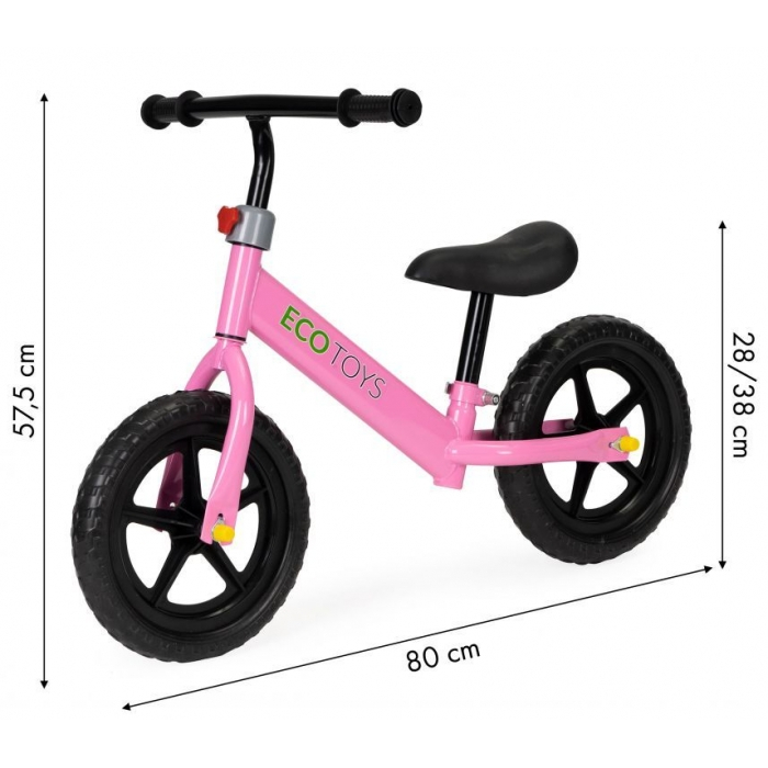 Bicicleta fara pedale cu roti din spuma EVA Ecotoys JM-763 - Roz [5]