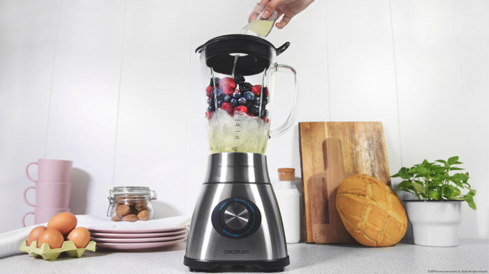 Blender Cecotec Power Black Titanium 1800, 1800 W, Zdrobire gheata, Bol sticla, Filtru pentru sucuri, 22000-rpm [2]