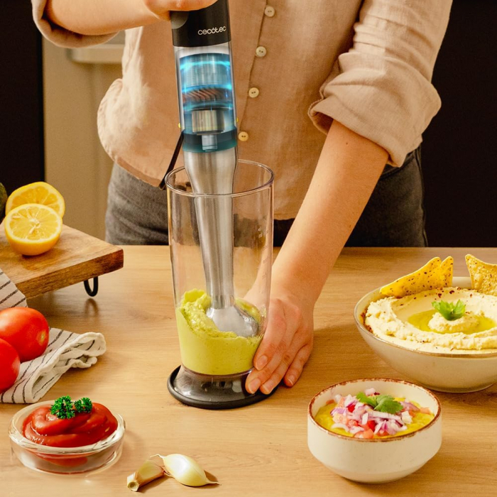 Blender de mana Cecotec Katana 12 Chop B, 1200 W,  21 de viteze plus turbo, Lame cu titan, Accesorii incluse [2]