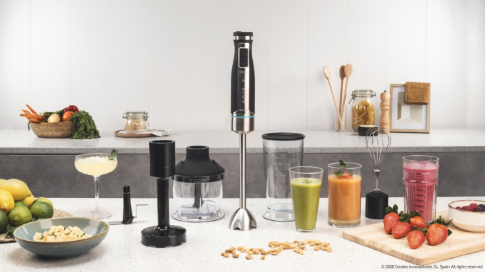Blender de mana Cecotec PowerGear 1500 XL Mash Pro, 1500 W, 21 de viteze plus turbo, Lame cu titan, Accesorii incluse [3]